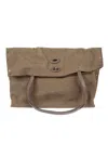 Zanellato Spacious Textured Leather Shoulder Bag With Decorative Studs In Neutral