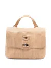 Zanellato Structured Beige Lamb Leather Shoulder Bag In Brown