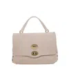 Zanellato Structured Beige-mauve Handbag With Gold Turn-lock Clasp In Neutral