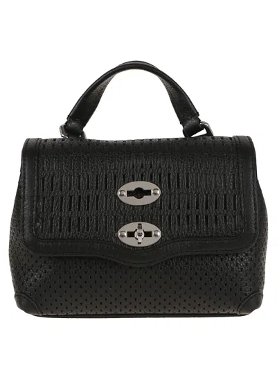 Zanellato Structured Black Calf Leather Shoulder Bag