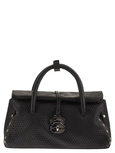 Zanellato Structured Black Calfskin Leather Shoulder Bag