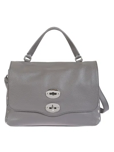 Zanellato Structured Calfskin Shoulder Bag In Gray
