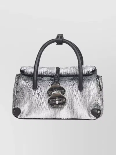Zanellato Structured Cross-body Bag Top Handle In Metallic