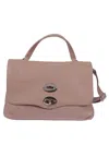 Zanellato Structured Leather Handbag With Double Clasp In Pink