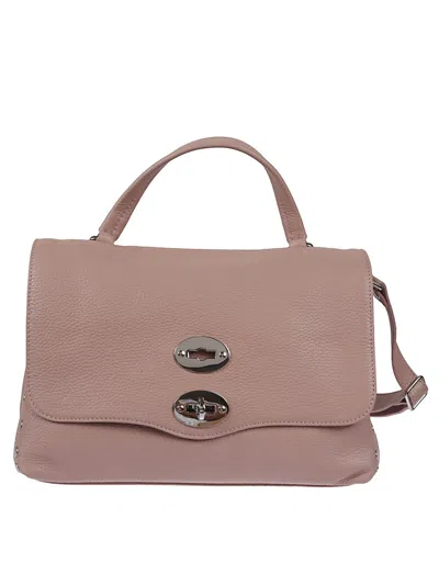 Zanellato Structured Leather Handbag With Double Clasp In Pink