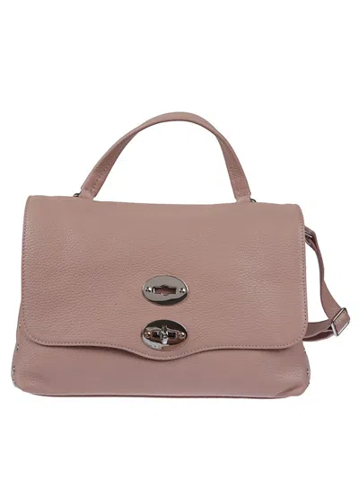 Zanellato Structured Leather Handbag With Double Clasp In Pink