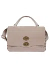Zanellato Structured Leather Handbag With Flap Closure In Pink