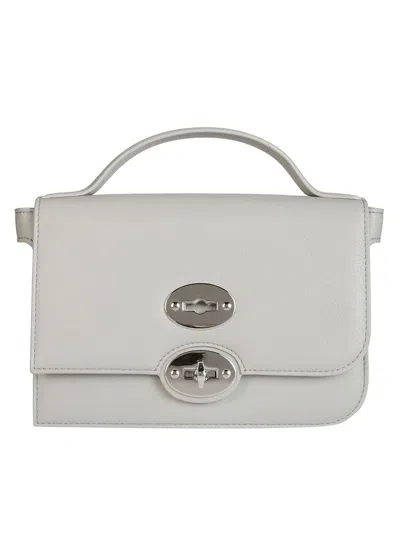 Zanellato Structured Leather Handbag With Metallic Clasp In White