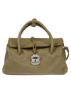 Zanellato Structured Leather Handbag With Textured Finish In Brown