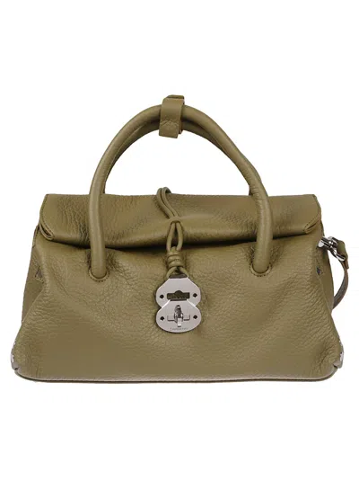 Zanellato Structured Leather Handbag With Textured Finish In Brown