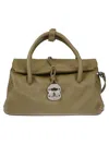 Zanellato Structured Leather Handbag With Textured Finish In Green