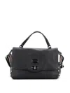 Zanellato Structured Leather Shoulder Bag With Distinctive Clasp In Black