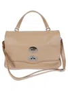 Zanellato Structured Leather Shoulder Bag With Flap Closure In Brown