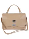 Zanellato Structured Leather Shoulder Bag With Flap Closure In Brown