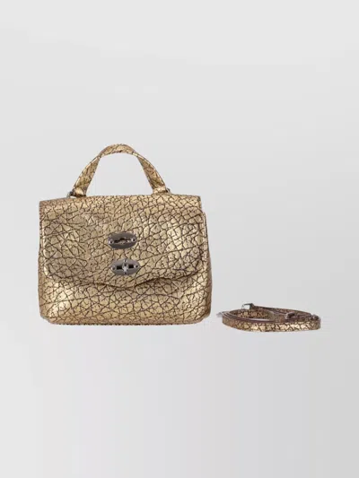 Zanellato Structured Metallic Shoulder Bag Top Handle In Brown