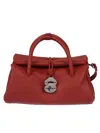 Zanellato Structured Red Leather Handbag With Distinctive Clasp In Red