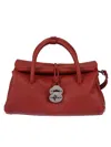 Zanellato Structured Red Leather Handbag With Distinctive Clasp In Red