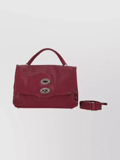 Zanellato Structured Shoulder Bag Featuring Top Handle In Burgundy