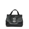 Zanellato Structured Textured Leather Handbag With Flap Closure In Black