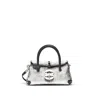 Zanellato Structured Textured Silver-lambskin Handbag With Twist Lock Closure In Silver