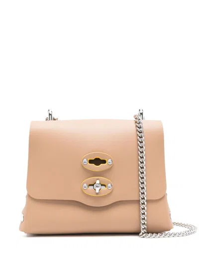 Zanellato Stud-embellished Cross Body Bag In Neutrals