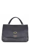 Zanellato Stud-embellished Tote Bag In Dark Navy