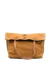 Zanellato Jones Suede Leather Tote Bag In Brown