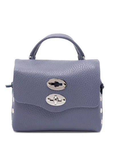 Zanellato Studded Leather Shoulder Bag In Blue