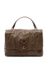 Zanellato Studded Leather Shoulder Bag In Brown