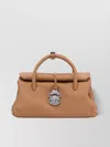 Zanellato Studded Leather Shoulder Bag With Detachable Strap