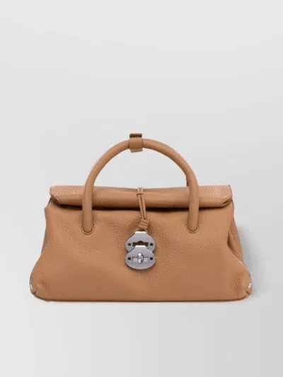 Zanellato Studded Leather Shoulder Bag With Detachable Strap