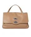 Zanellato Textured Calf Leather Messenger Bag In Nude