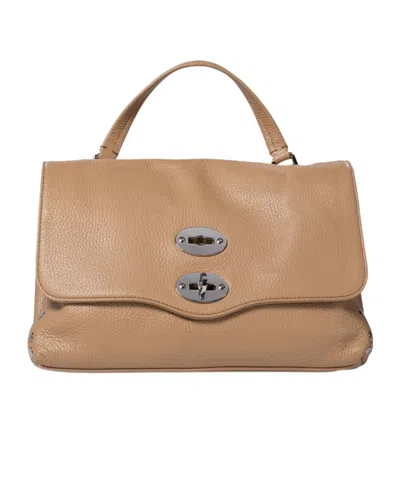 Zanellato Studded Shoulder Bag In Nude