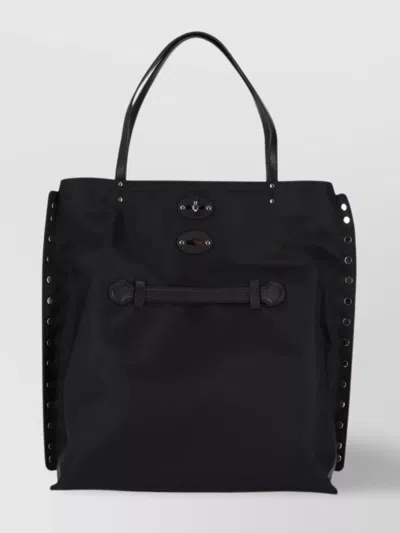 Zanellato Studded Top Handle Shoulder Bag