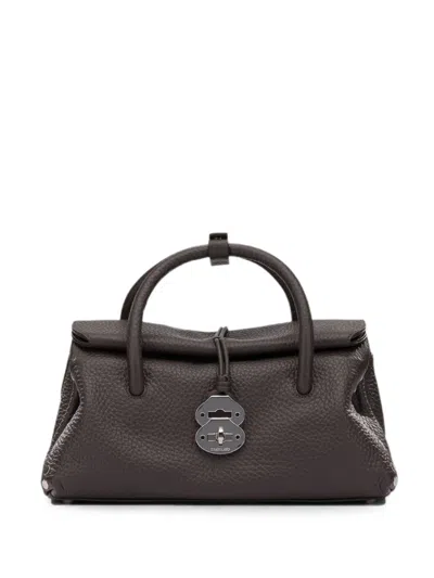 Zanellato Stud-embellished Leather Tote Bag In Brown