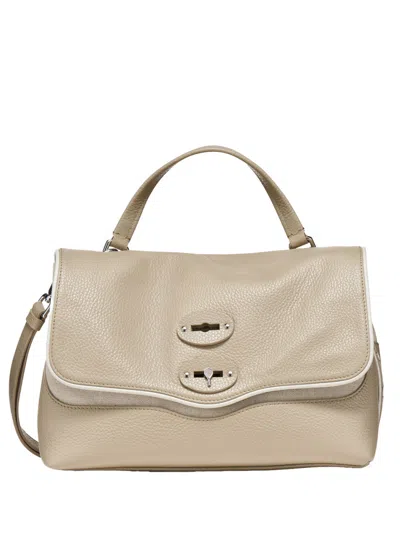 Zanellato Taupe Small Postina Leather Satchel
