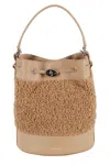 Zanellato Teddy Effect Shoulder Bag With Adjustable Strap In Brown