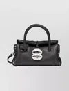 Zanellato Structured Black Hammered Leather Bag With Twist Lock Closure In Black
