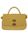 Zanellato Textured Leather Handbag With Flap Closure In Yellow