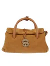 Zanellato Textured Leather Shoulder Bag With Distinctive Clasp In Brown