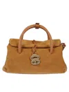 Zanellato Textured Leather Shoulder Bag With Distinctive Clasp In Brown