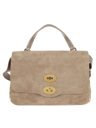 Zanellato Textured Leather Shoulder Bag With Gold Accents In Multi