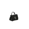 Zanellato Textured Leather Shoulder Bag With Turn-lock Closure And Edgy Detailing In Black