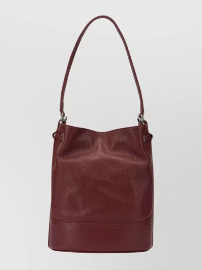Zanellato Textured Leather Shoulder Bags With Adjustable Strap In Burgundy