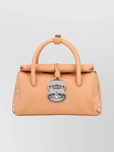 Zanellato Textured Shoulder Bag Adjustable Strap In Neutral