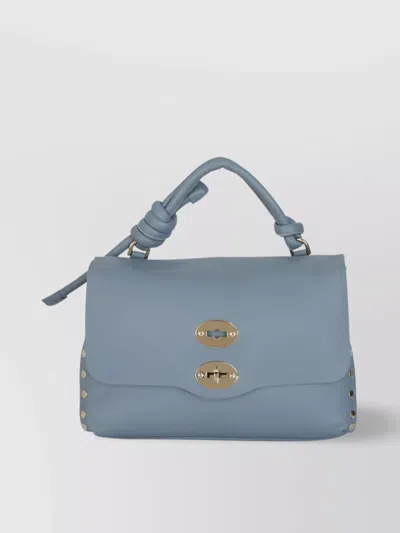 Zanellato Top Handle Handbags With Studded Knotted Strap In Blue