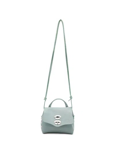 Zanellato Top Handle Mini Bag With Twist-lock And Knotted Shoulder Strap In Blue