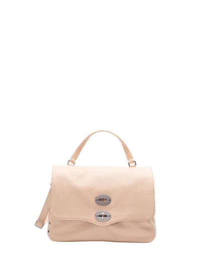 Zanellato Mini Top Handle Shoulder Bag With Turn Lock Fastening And Seam Detail In Pink