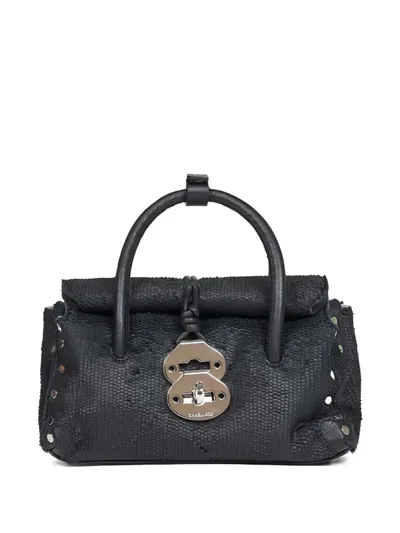 Zanellato Top-handle Stud-embellishment Tote Bag In Black