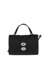 Zanellato Postina Rimboccata Tokyo Small Leather Handbag In Black